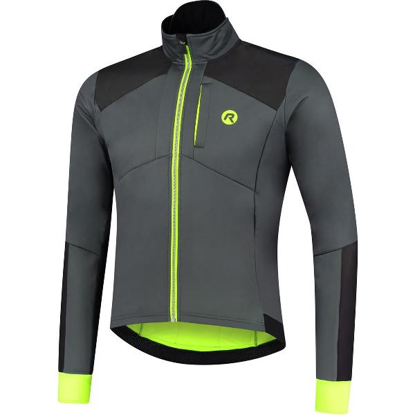 Rogelli HI VIS Winterjack - Heren - Fietsjack - Grijs/Fluor/Reflectie - Maat XL