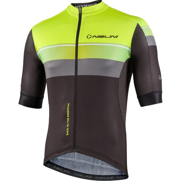 Nalini - Heren - Fietsshirt - Korte Mouwen - Wielrenshirt - Geel - Zwart - NEW SPEED JERSEY - S