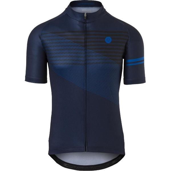 AGU Striped Fietsshirt Essential Heren - Blauw - M