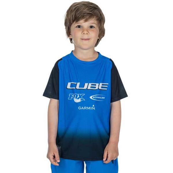 Cube Vertex X Actionteam Enduro-trui Met Korte Mouwen Blauw 2XS Jongen