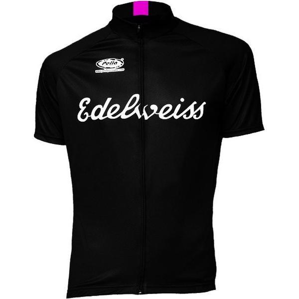 Edelweiss Fietsshirt heren Zwart Wit/ MAGLIA MANICA CORTA - L