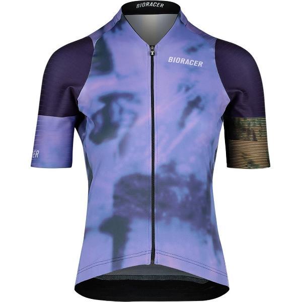 BIORACER Fietsshirt Dames Korte Mouw - 2024 Flandrien Series 'Pedaleur' - Model 'Icon' - Violet - Maat L - Fietskleding Dames