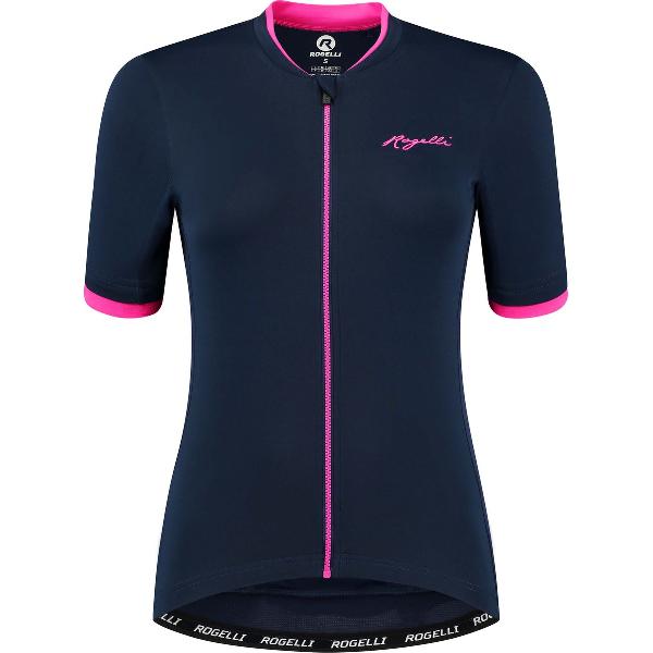 Rogelli Essential Fietsshirt - Korte Mouwen - Dames - Blauw, Roze - Maat XS