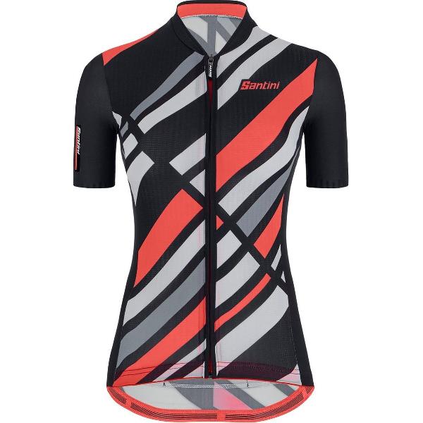 Santini Fietsshirt Korte mouwen Zwart Dames - Eco Sleek Raggi S/S Jersey For Women Black - XS