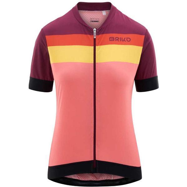 Briko Stripe 241158w Jersey Met Korte Mouwen Roze L Vrouw