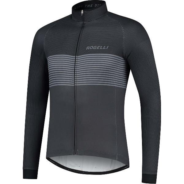 Rogelli Boost Fietsshirt - Lange Mouwen - Heren - Zwart, Grijs - Maat XL