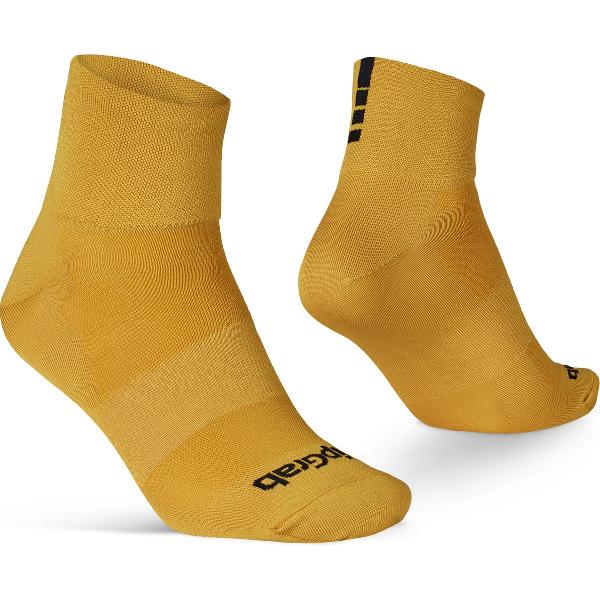 GripGrab - Lightweight SL Korte Performance Zomer Fietssokken 1 Paar Coolmax Wielersport Sokken Low Cut - Mosterd Geel - Unisex - Maat S (38-41)