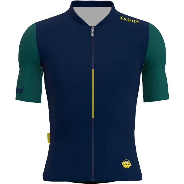 Santini Allez Le Maillot Jaune Korte Mouwen Fietsshirt Blauw L Man