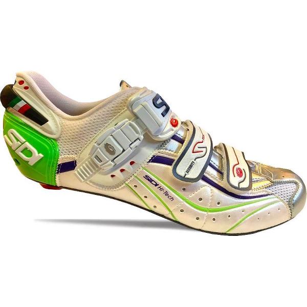 Sidi Genius 6.6 Fietsschoenen Carbon Wit/Groen - Maat 41.5