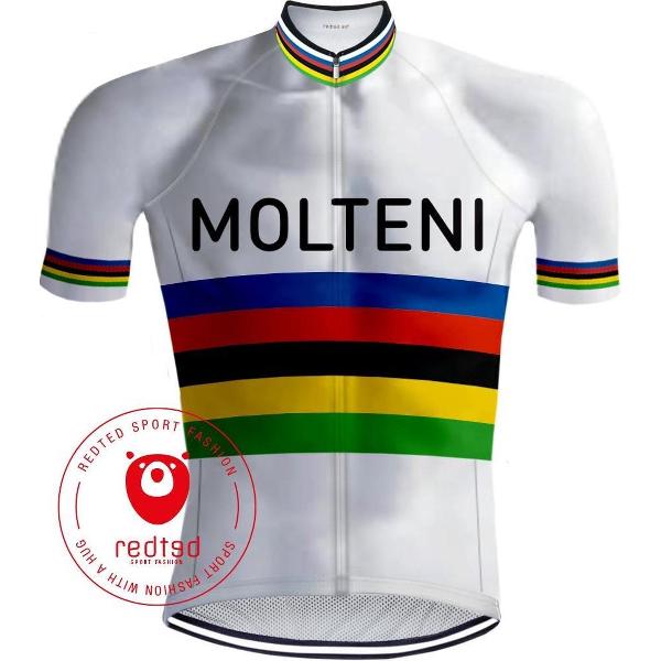 Retro Wielershirt Molteni Regenboog - REDTED (L)