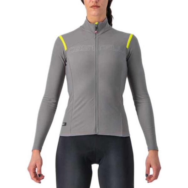 Castelli Tutto Nano Ros Lange Mouwen Fietsshirt Grijs S Vrouw