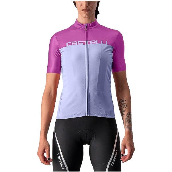 Castelli Velocissima Jersey Met Korte Mouwen Blauw,Paars L Vrouw