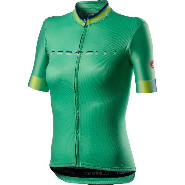 Castelli Fietsshirt korte mouwen Dames Groen - GRADIENT JERSEY JADE GREEN - S