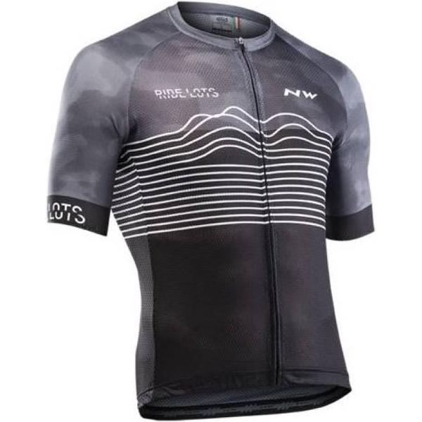 NORTHWAVE SHIRT MET KORTE MOUWEN BLADE AIR JERSEY ZWART - GRIJS Maat XXL