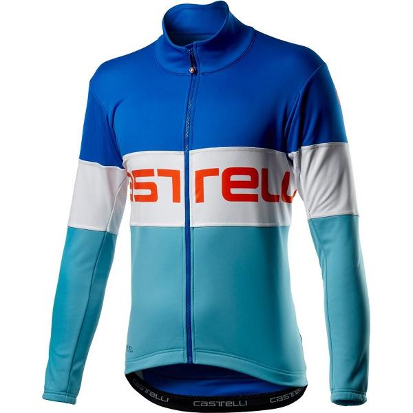 Castelli Fietsjack Lange mouwen Heren Blauw Mint - Prologo Jacket Rescue Blue White Celeste - L