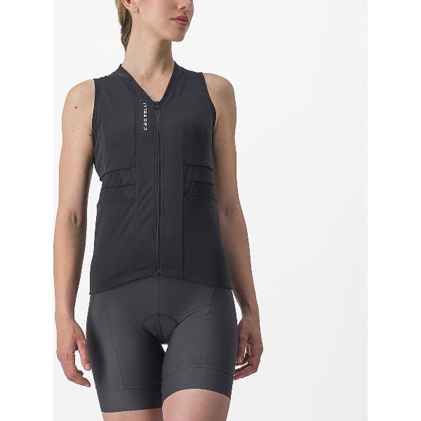 Castelli Fietsshirt Mouwloos Dames Zwart Wit - CASTELLI ANIMA 4 SLEEVELESS LIGHT BLACK IVORY - M