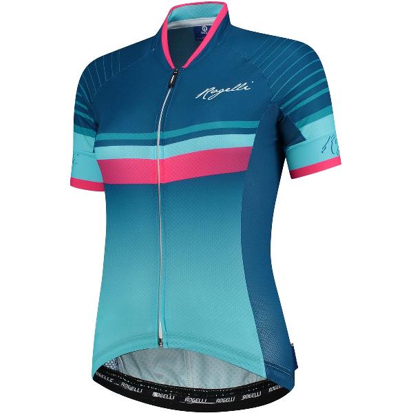 Rogelli Impress Fietsshirt - Korte Mouwen - Dames - Blauw, Roze - Maat S