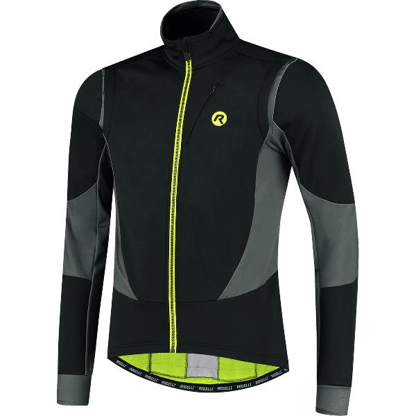 Rogelli Brave Winterjack - Fietsjack - Zwart/Grijs/Fluor - Heren - Maat L