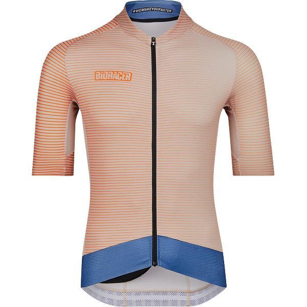 BIORACER Fietsshirt Heren Korte Mouw - Model 'Beach Epic' - Inclusief Armstukken - Beige - Maat L - Fietskleding Heren