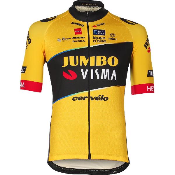 TEAM JUMBO-VISMA SHIRT MET KORTE MOUWEN JONAS VINGEGAARD 2023 GEEL maat XXXL