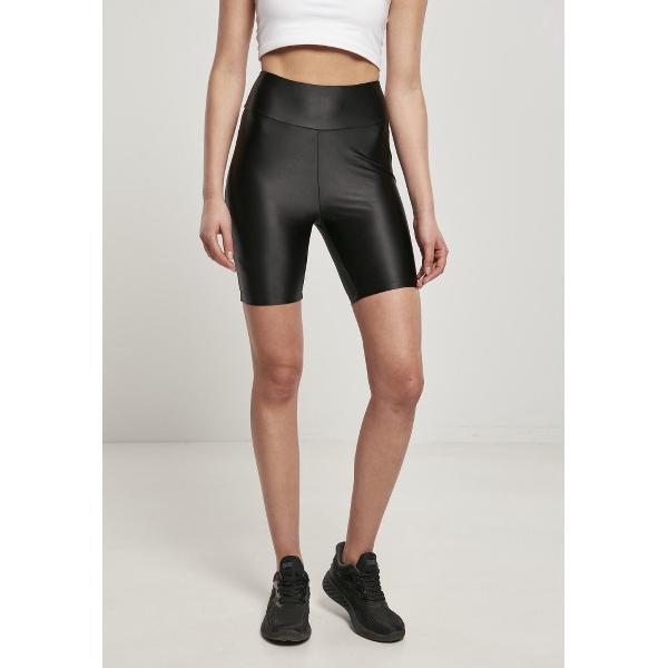 Urban Classics - High Waist Shiny Metalic 2-Pack Korte cycle broek - XS - Zwart/Roze