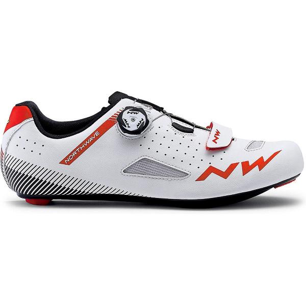 Northwave Core Plus Fietsschoenen - Maat 42 - Mannen - wit/rood/zwart