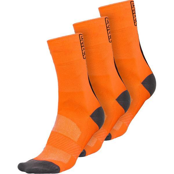 BIORACER Zomer Fietssokken Multipack - Unisex Wielrensokken voor Optimaal Comfort - Oranje - Maat 36-38 - 3 Stuks