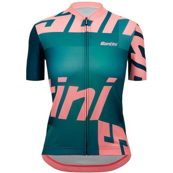 Santini Karma Logo Korte Mouwen Fietsshirt Groen M Vrouw