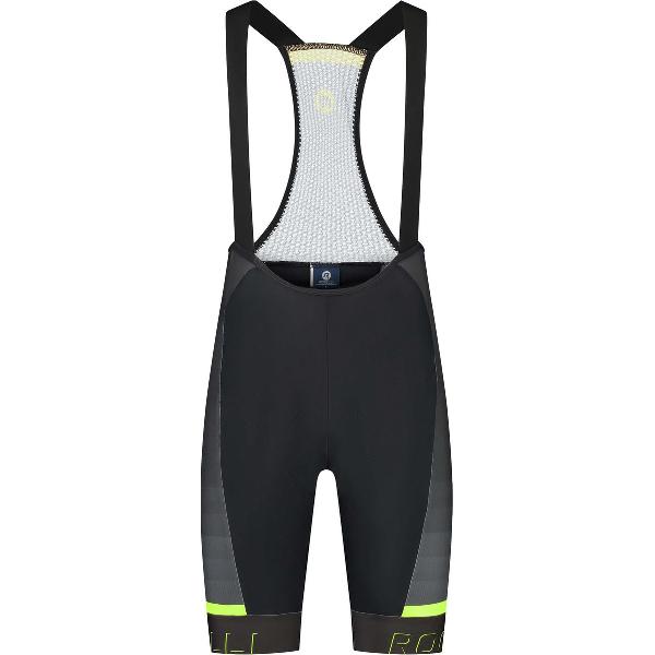 Rogelli Hero II Korte Fietsbroek - Met Bretels - Heren - Geel, Grijs, Zwart - Maat S