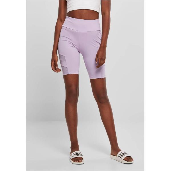 Urban Classics - High Waist Tech Mesh Korte cycle broek - L - Paars