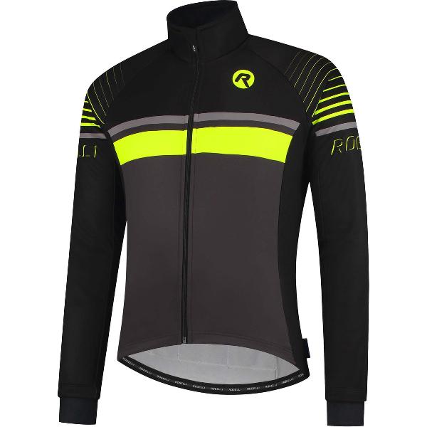 Rogelli Hero Fietsjack Winter - Heren - Grijs, Zwart, Fluor Geel - Maat S