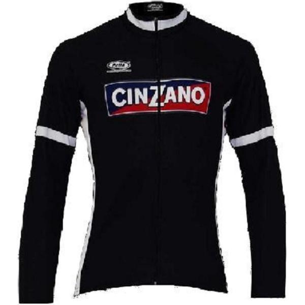 Cinzano wielershirt lange mouw zwart - M