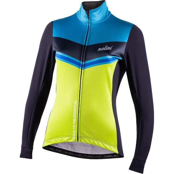 Nalini - Dames - Fietsjack winter - Winddicht Warm Wielrenjack - Blauw - Groen - ASFALTO LADY JKT - XS