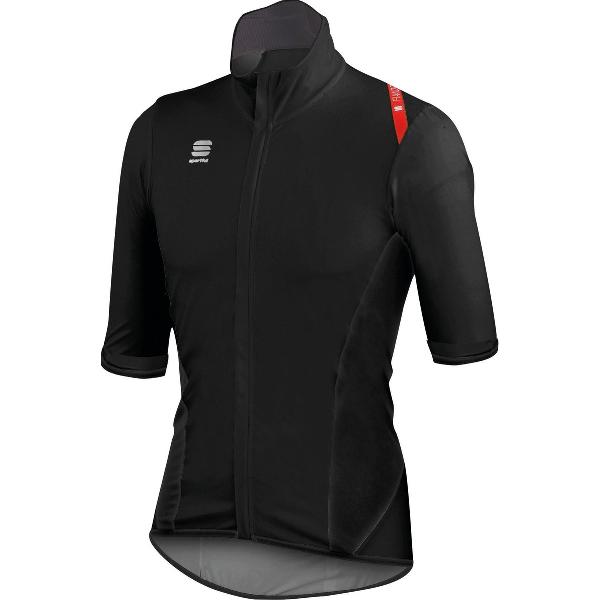 Sportful Fiandre Light NoRain Short Sleeve / Wind/regen Fietsjack korte mouwen Black/Red -XXL