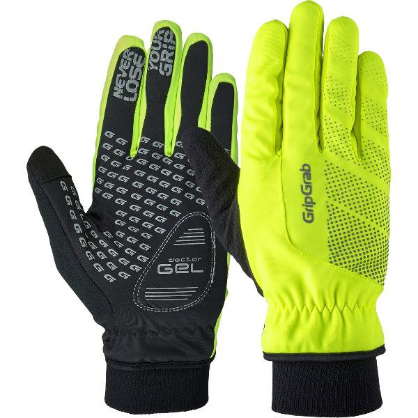 GripGrab - Ride Hi-Vis Winddichte Winter Fietshandschoenen met Padding Gevoerde Thermo Wielerhandschoenen - Geel Hi-Vis - Unisex - Maat L