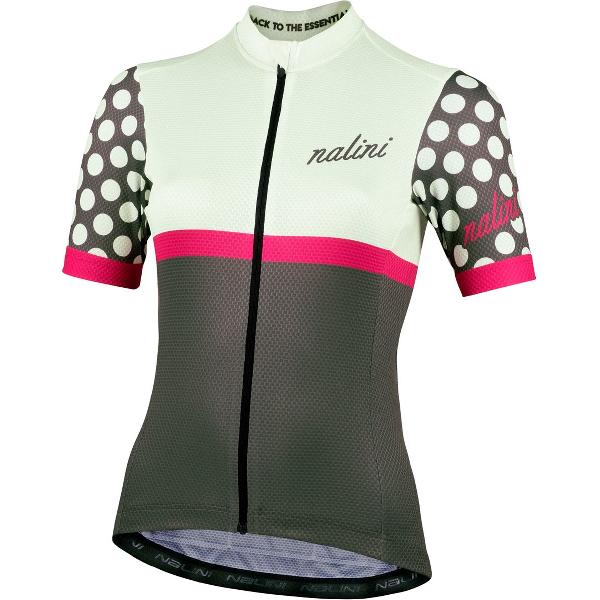 Nalini Dames Fietsshirt korte mouwen - wielrenshirt Groen - SOLID LADY JERSEY Olive green - XS