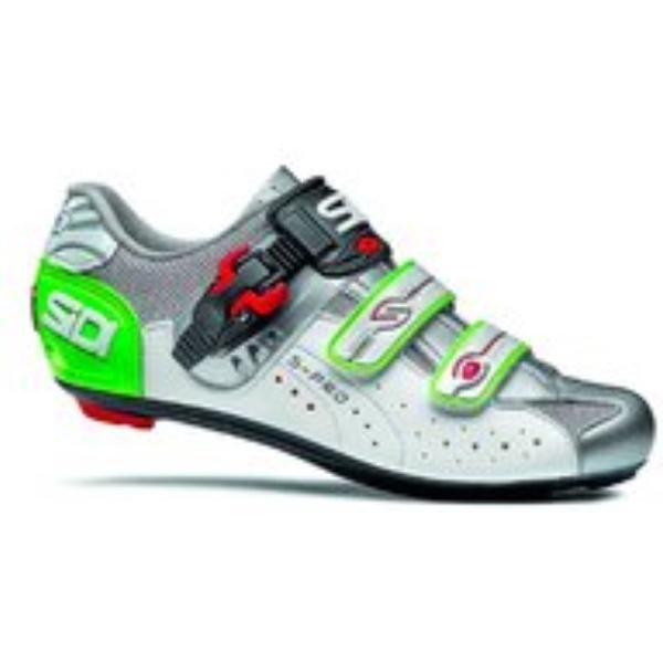 Sidi Scarpe Genius 5-Pro - Racefietsschoenen - Wit Zilver Groen - Maat 38