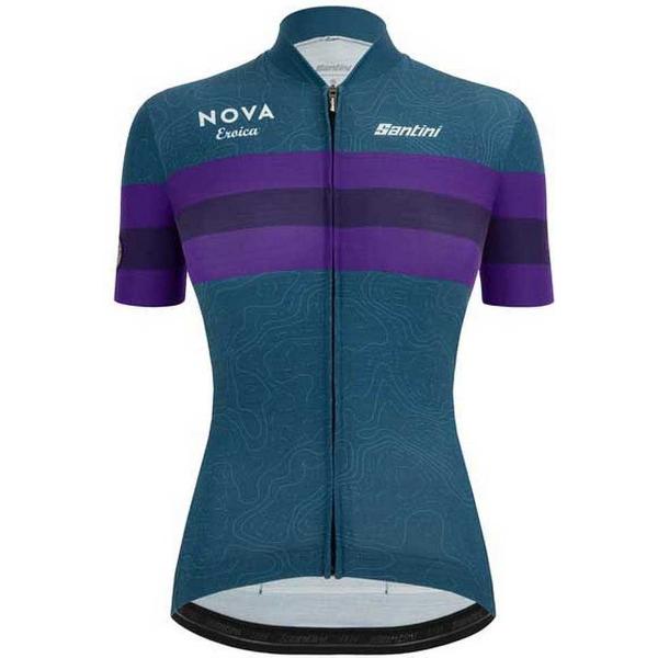 Santini Nova Eroica Opera Korte Mouwen Fietsshirt Blauw L Vrouw