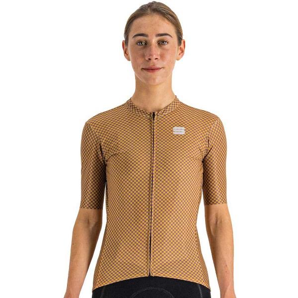 Sportful CHECKMATE Fietsshirt Dames Gold Mauve - Vrouwen - maat XS