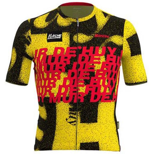 Santini La Fleche Wallone Korte Mouwen Fietsshirt Geel XL Man