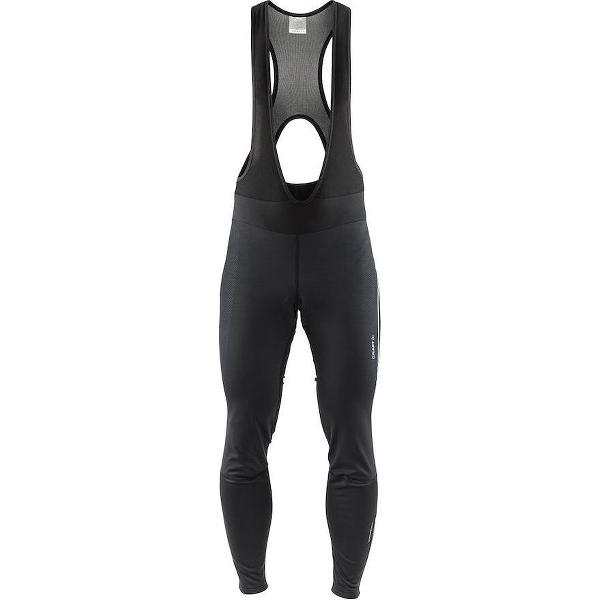 Craft Fietsbroek lang met bretels Heren Zwart / IDEAL PRO WIND BIB TIGHTS PAD M BLACK - XXL