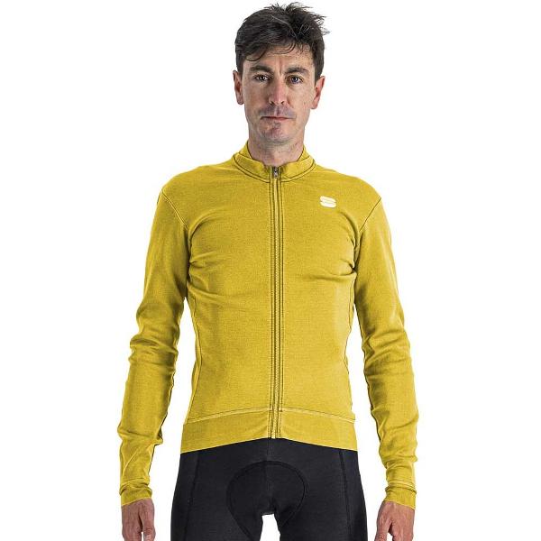 Sportful Monocrom Thermal Jersey Met Lange Mouwen Geel XL Man