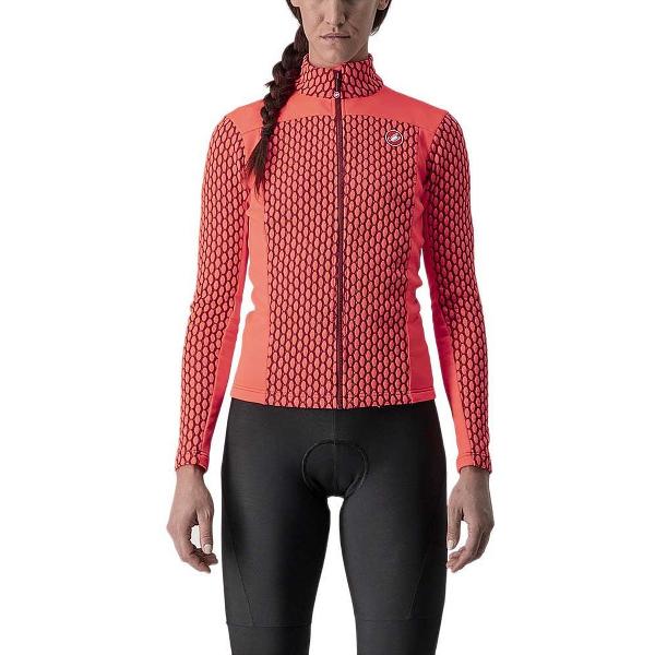 Castelli Fietsshirt lange mouwen Dames Roze Bordeaux - SFIDA 2 JERSEY FZ BRILLIANT PINK BORDEAUX - M