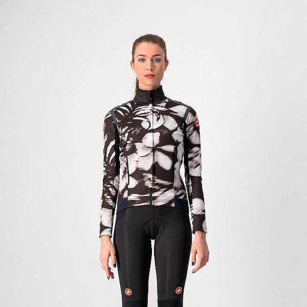 Castelli Fietsjack Rain or Shine Dames Zwart Wit - PERFETTO RoS W LONG SLEEVE BLACK WHITE - L