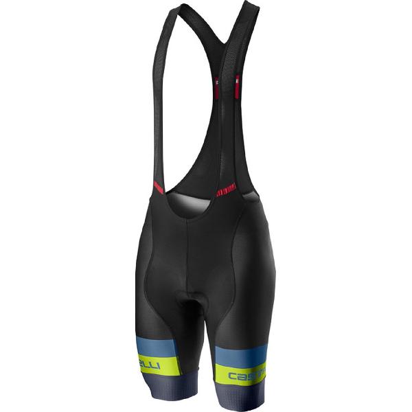 Castelli Fietsbroek met bretels - koersbroek Heren Zwart Groen - CA Competizione Bibshort Black/Chatreuse - M