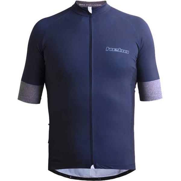 Hebo Bandlands Jersey Met Korte Mouwen Blauw L Man