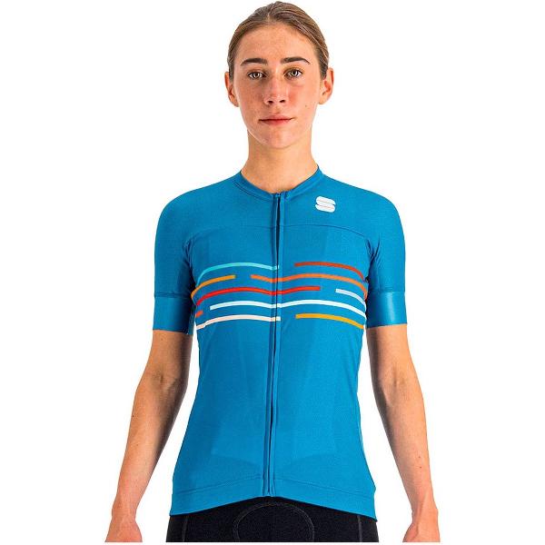 Sportful Fietsshirt Korte Mouwen Blauw Multikleur Dames - V�lodrome W Short Sleeve Jersey Berry Blue-L