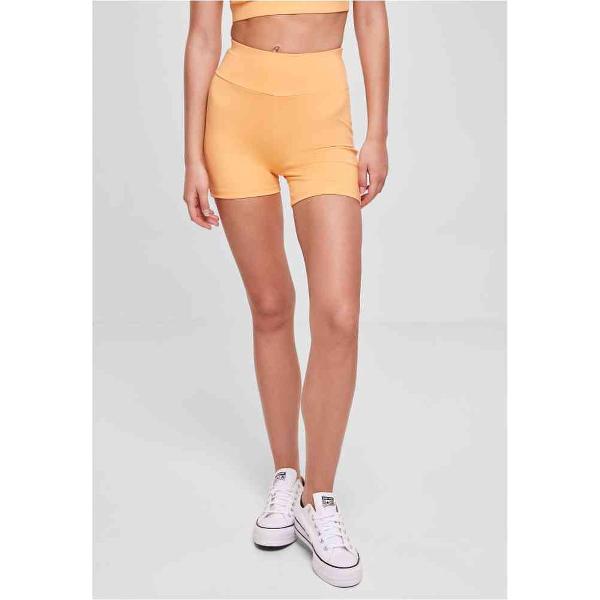 Urban Classics - Recycled High Waist Hotpants Korte cycle broek - XS - Oranje