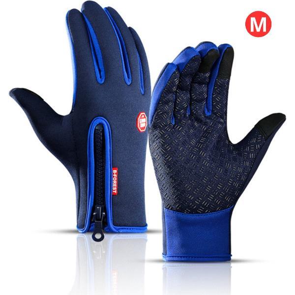 Livano Handschoenen - Touchscreen Handschoenen - Fietshandschoenen - Winter - Heren - Wielrenhandschoenen - Donkerblauw - Maat M