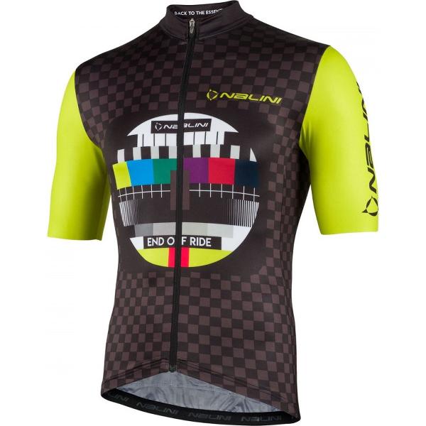 Nalini Fietsshirt Korte Mouwen Heren Grijs Geel - NEW SEOUL GREY YELLOW-M